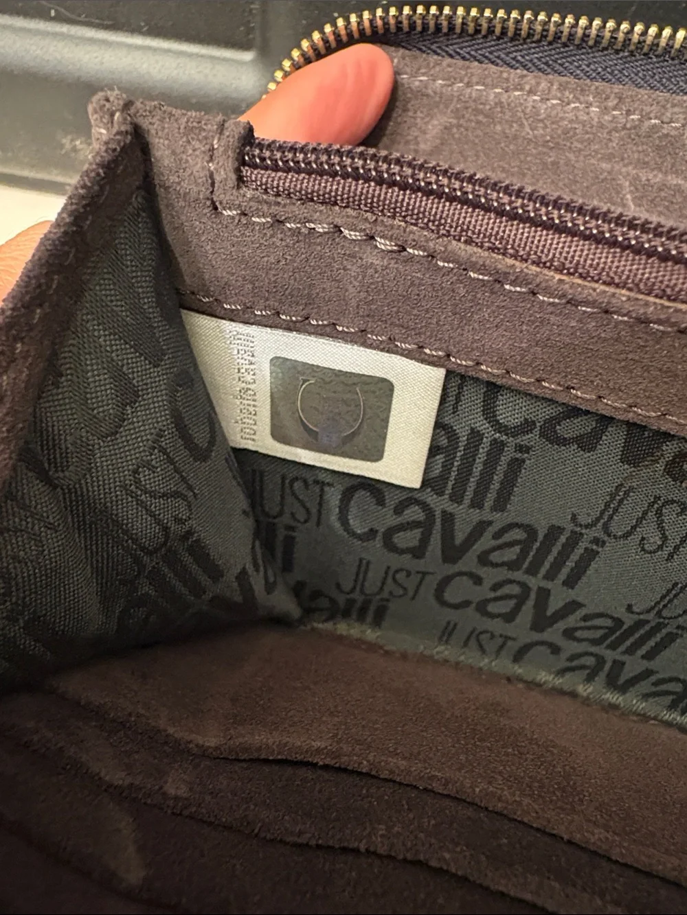 Just Cavalli Leopard-Print Zip Wallet in Beige and Gray